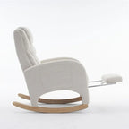 Fauteuil à bascule de puériculture ergonomique en tissu avec repose-pieds réglable