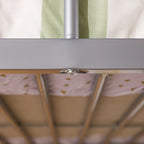 Letto a soppalco singolo in metallo con scrivania integrata, finitura argento, design salvaspazio per ragazzi