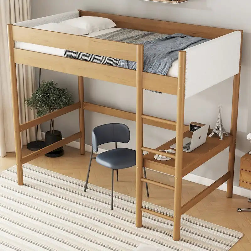 Letto a soppalco singolo con scrivania