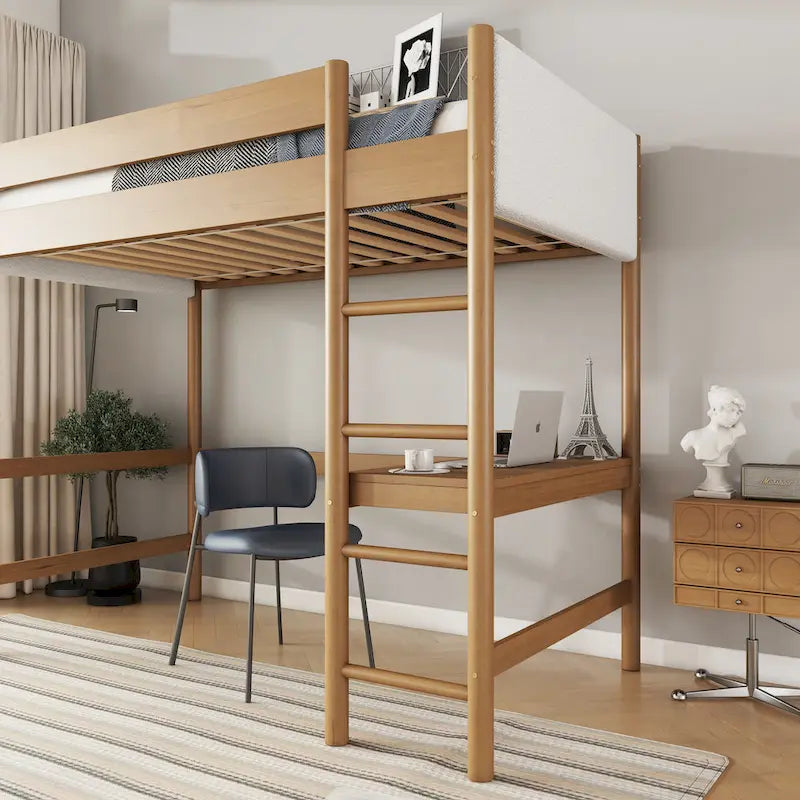Letto a soppalco singolo con scrivania