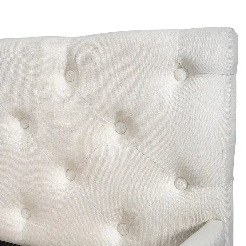Letto a piattaforma imbottito capitonné con bottoni, misura Full XL