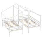 Telaio Letto per Bambini Doppio Singolo con Tavolino Integrato e Porta di Ricarica USB, Legno