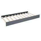 Struttura letto con testiera motivo mattoni, letto a piattaforma rivestito in tessuto lino, letto a pannello in legno con letto estraibile e 2 cassetti, letto a basso profilo