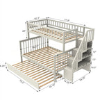 Letto a castello a scala versatile con spazio extra e caratteristiche di sicurezza