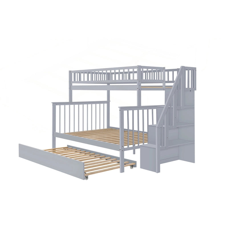 Letto a castello a scala versatile con spazio extra e caratteristiche di sicurezza