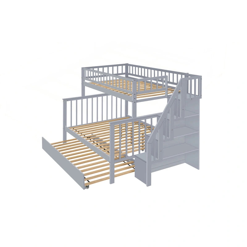 Letto a castello a scala versatile con spazio extra e caratteristiche di sicurezza
