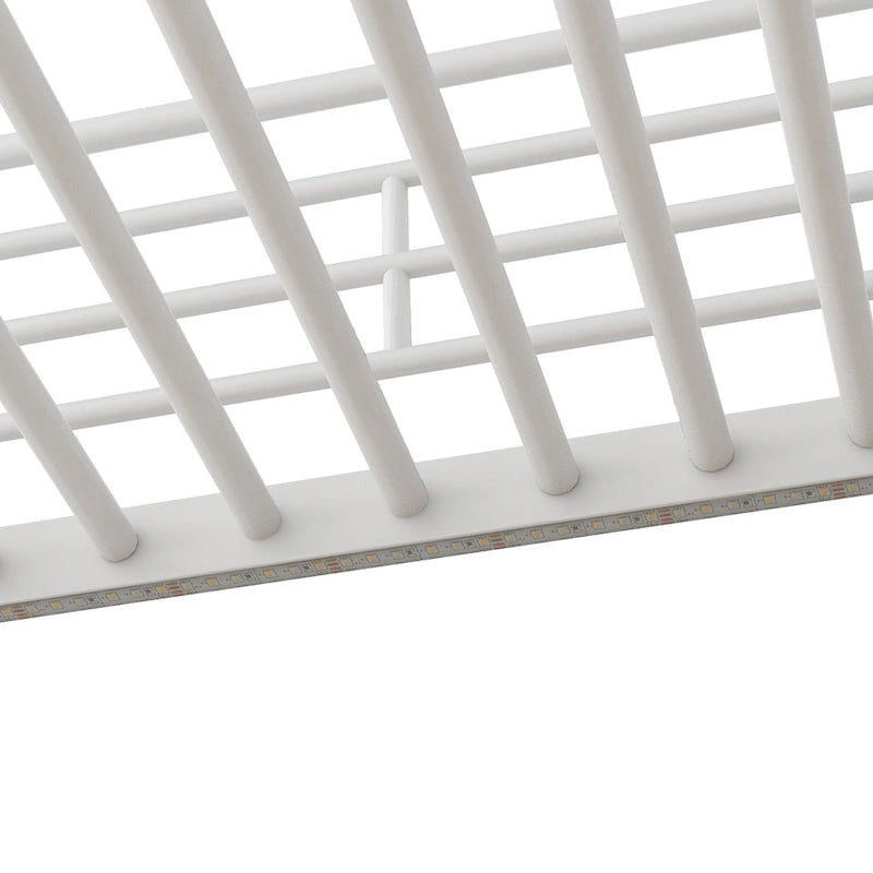 Letto a soppalco in metallo full size con scrivania e armadio piccolo, letto a soppalco a LED salvaspazio con struttura robusta e scala contenitore