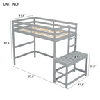 Letto a soppalco alto in legno di pino di dimensioni singole con scaletta