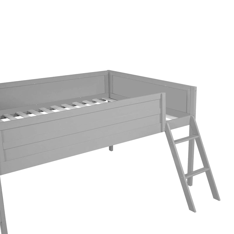 Letto a soppalco in legno per gaming full size con scrivania LED e contenitore (capacità 180 kg)