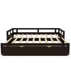 Divano letto in legno Twin Pine con letto estraibile e kit di doghe, nessuna molla necessaria, nero, 125 kg