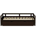 Divano letto in legno Twin Pine con letto estraibile e kit di doghe, nessuna molla necessaria, nero, 125 kg