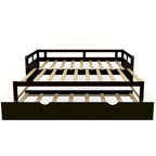 Divano letto in legno Twin Pine con letto estraibile e kit di doghe, nessuna molla necessaria, nero, 125 kg