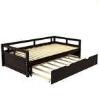 Divano letto in legno Twin Pine con letto estraibile e kit di doghe, nessuna molla necessaria, nero, 125 kg