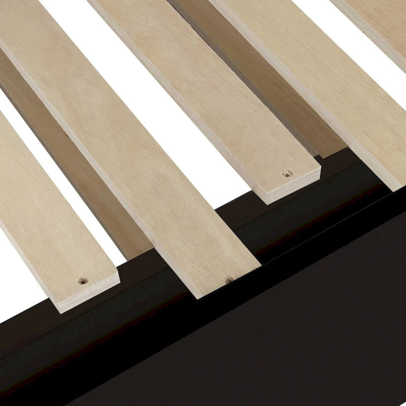 Divano letto in legno Twin Pine con letto estraibile e kit di doghe, nessuna molla necessaria, nero, 125 kg