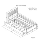 Struttura letto a piattaforma matrimoniale in legno di gomma color noce marrone con letto estraibile, design moderno, nessun bisogno di rete a molle