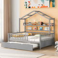 Letto a casetta interamente in legno con letto estraibile singolo