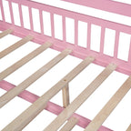 Letto a casetta interamente in legno con letto estraibile singolo