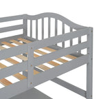 Letto a soppalco singolo in legno con scrivania e scaffali