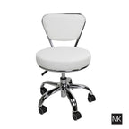 Tabouret court Dayton réglable de 13 à 15, avec dossier, blanc - N/A