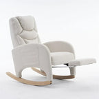 Fauteuil à bascule de puériculture ergonomique en tissu avec repose-pieds réglable
