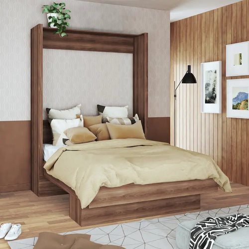 Lit escamotable contemporain brésilien Easy Lift Queen avec étagère