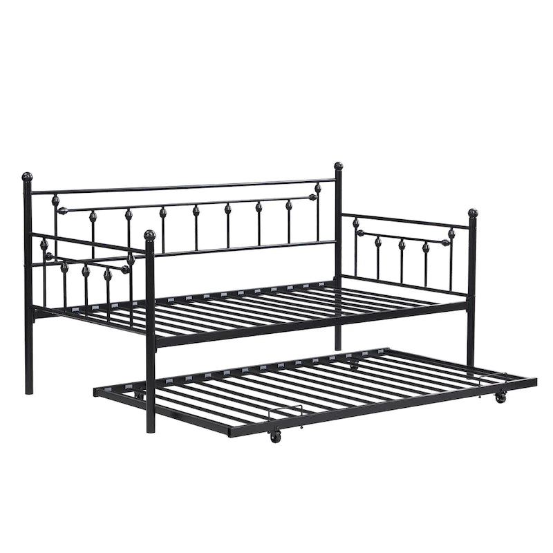 Letto a giorno in metallo stile vittoriano moderno con letto estraibile
