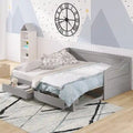 Divano letto con letto estraibile e cassetti contenitore