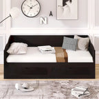Divano letto con letto estraibile e cassetti contenitore