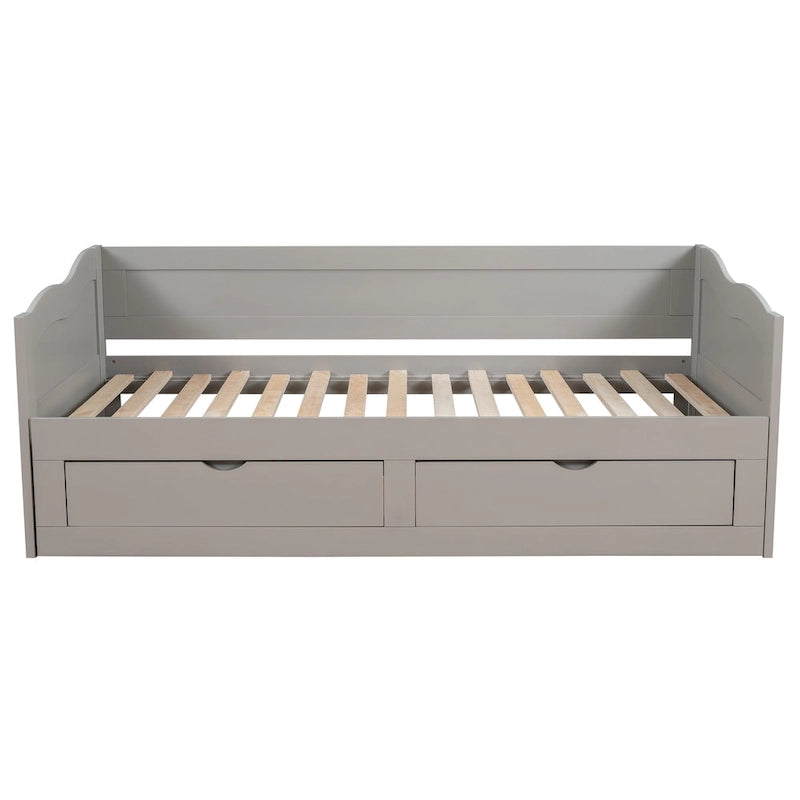 Divano letto con letto estraibile e cassetti contenitore