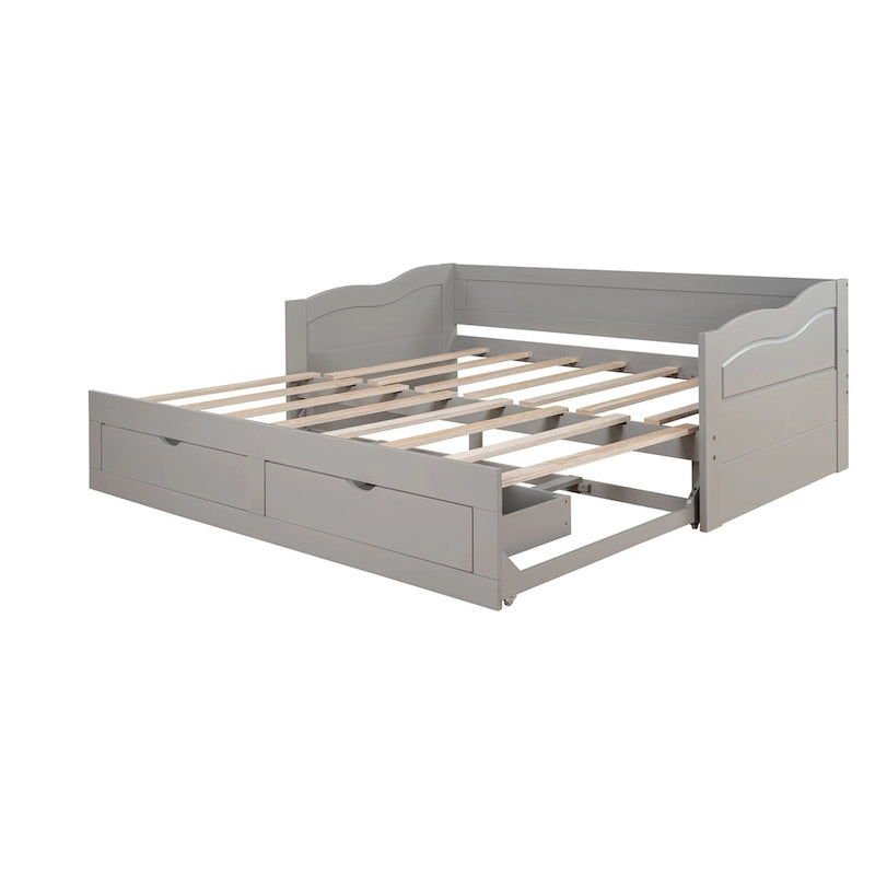 Divano letto con letto estraibile e cassetti contenitore