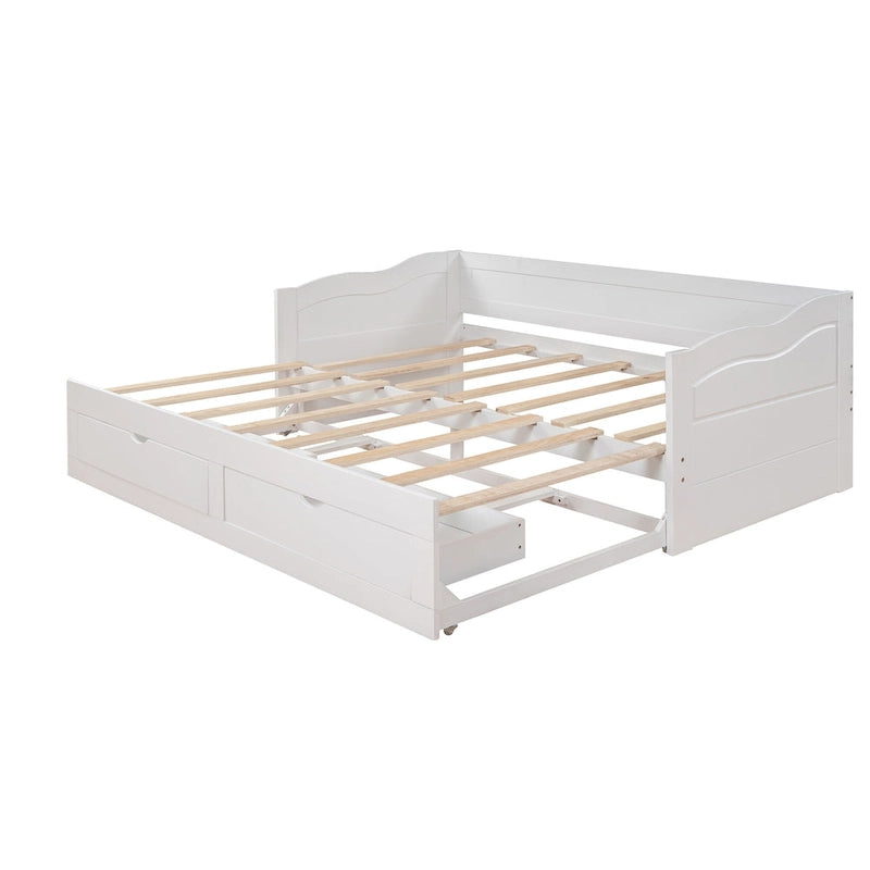 Divano letto con letto estraibile e cassetti contenitore