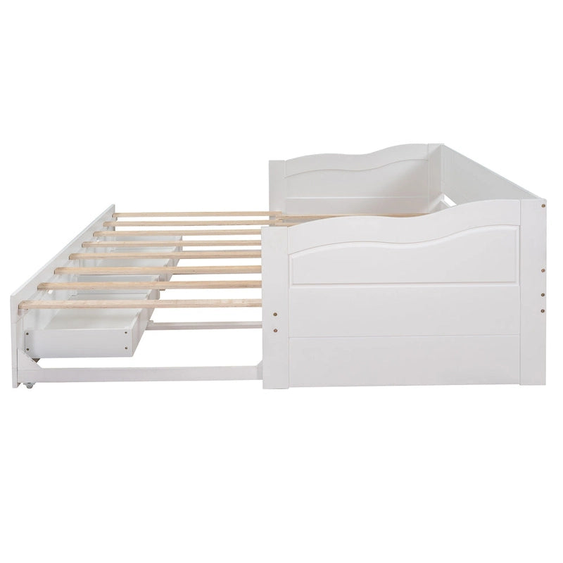 Divano letto con letto estraibile e cassetti contenitore