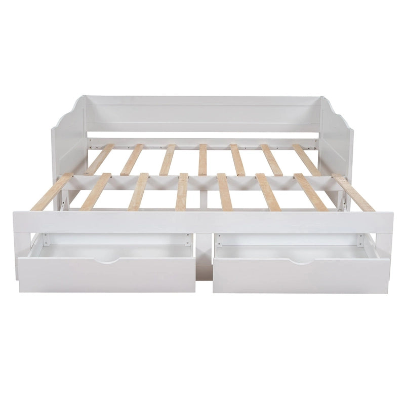 Divano letto con letto estraibile e cassetti contenitore