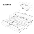 Divano letto con letto estraibile e cassetti contenitore