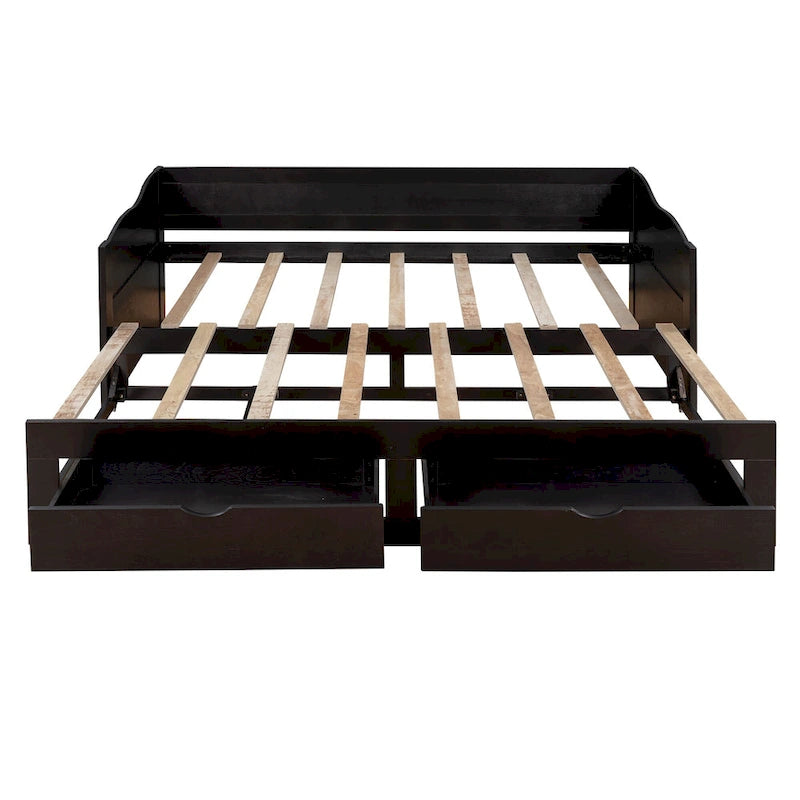 Divano letto con letto estraibile e cassetti contenitore