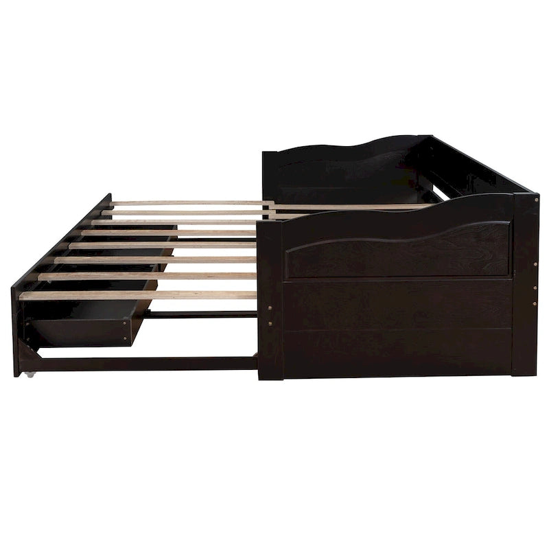 Divano letto con letto estraibile e cassetti contenitore