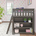 Max and Lily Twin-Size Low Loft with 3-Shelf Bookcase and 6-Shelf Bookcase