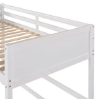 Letto a soppalco singolo in legno massello con scaletta