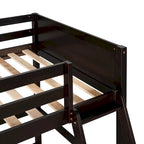 Letto a soppalco singolo in legno massello con scaletta