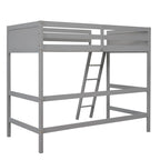 Letto a soppalco singolo in legno massello con scaletta