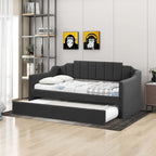 Letto a giorno imbottito singolo con rotelle, tessuto di lino, stile moderno, camera degli ospiti