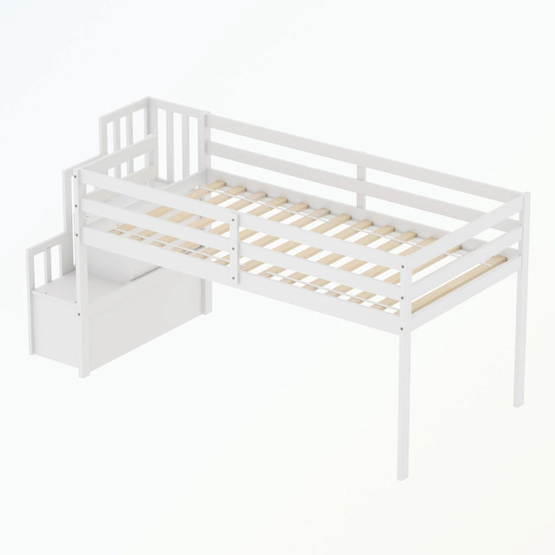 Letto a soppalco con scaletta, una piazza e mezza