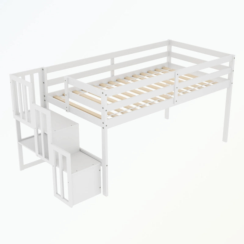 Letto a soppalco con scaletta, una piazza e mezza