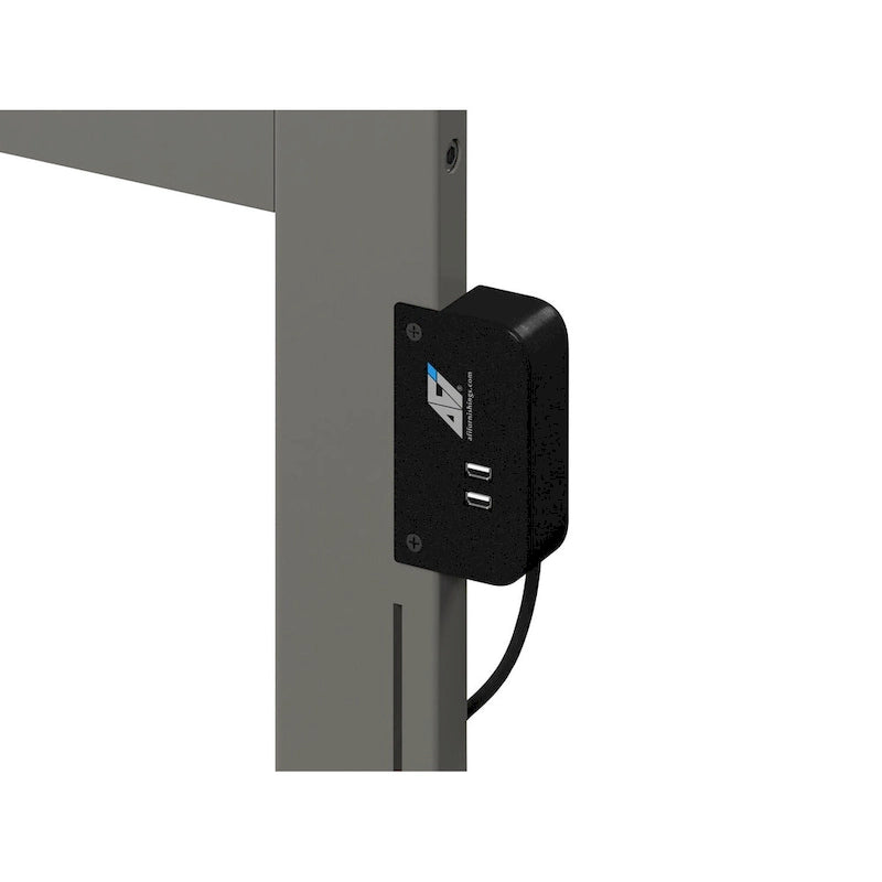 Letto a piattaforma in legno massello full size con pediera, rotelle complete e stazione di ricarica USB