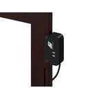 Letto a piattaforma in legno massello full size con pediera, rotelle complete e stazione di ricarica USB