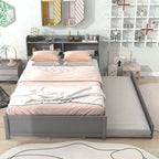 Letto matrimoniale con libreria estraibile