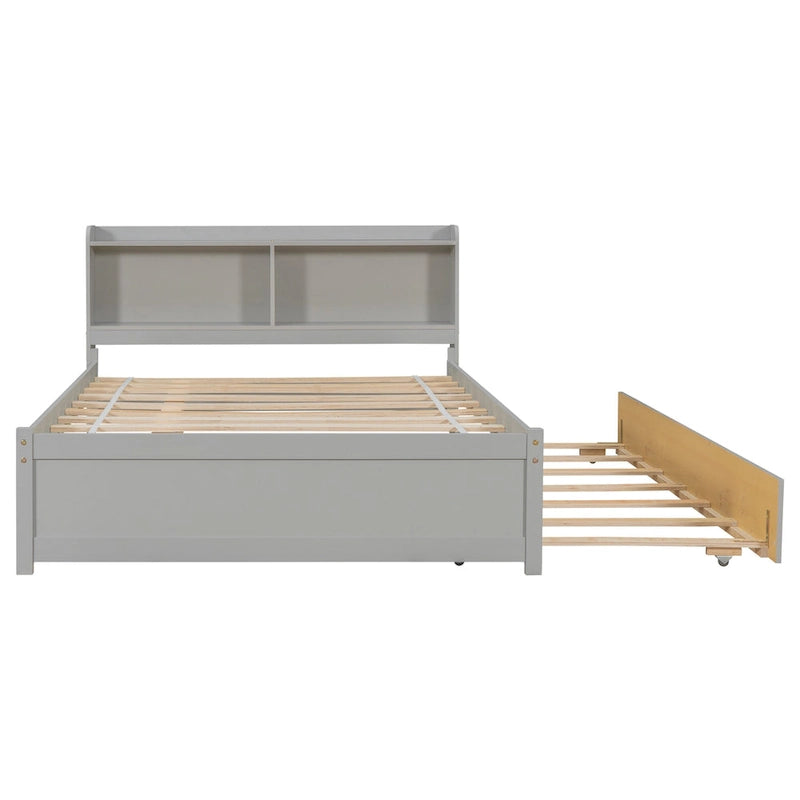 Letto matrimoniale con libreria estraibile