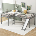 Letto a soppalco con scaletta e scivolo
