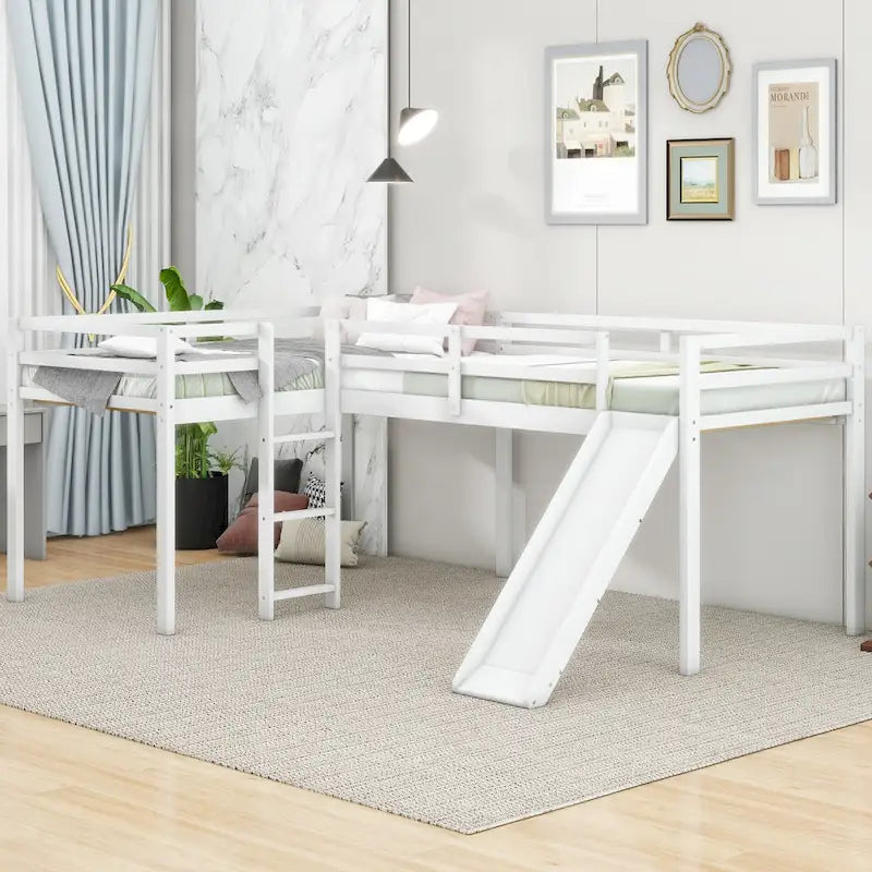 Letto a soppalco con scaletta e scivolo