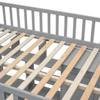 Letto a soppalco matrimoniale in legno con libreria, cassetti, scrivania e armadio